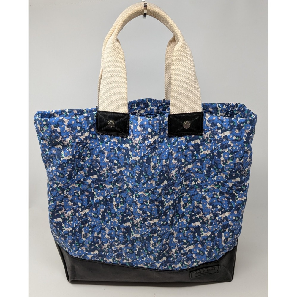 Rag & Bone New York Tote Bag Blue Floral Fabric Lightweight Bag